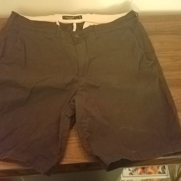black abercrombie and fitch flat front shorts - Picture 1 of 4